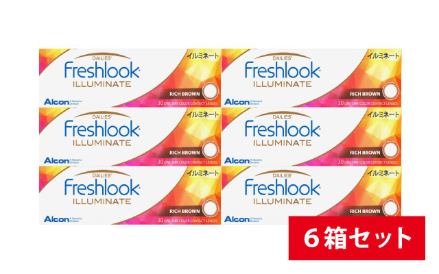 フレッシュルックデイリーズイルミネート・リッチブラウン 6箱セットの商品写真